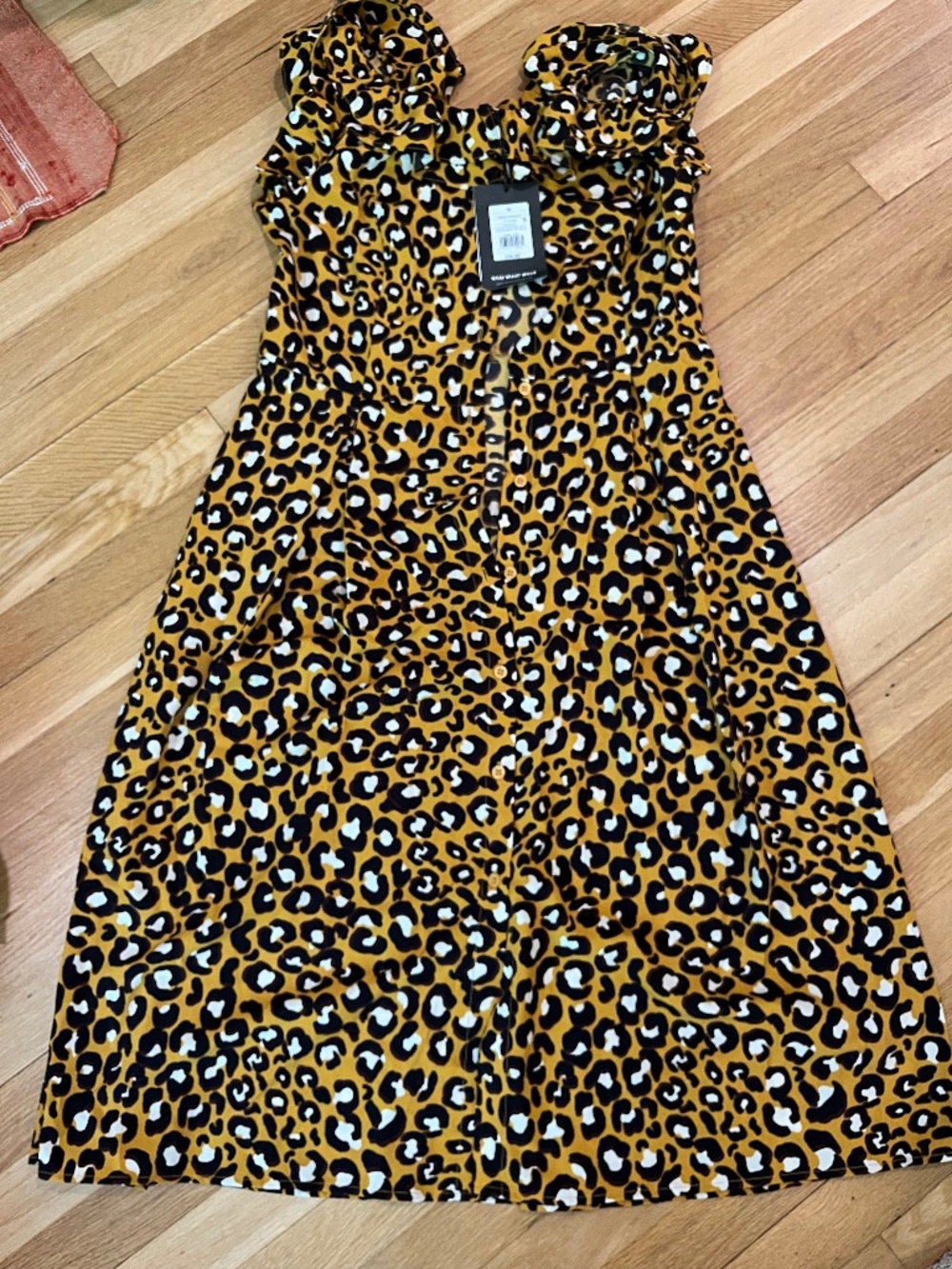 Who What Wear Leopard Print ruffle dress NWT